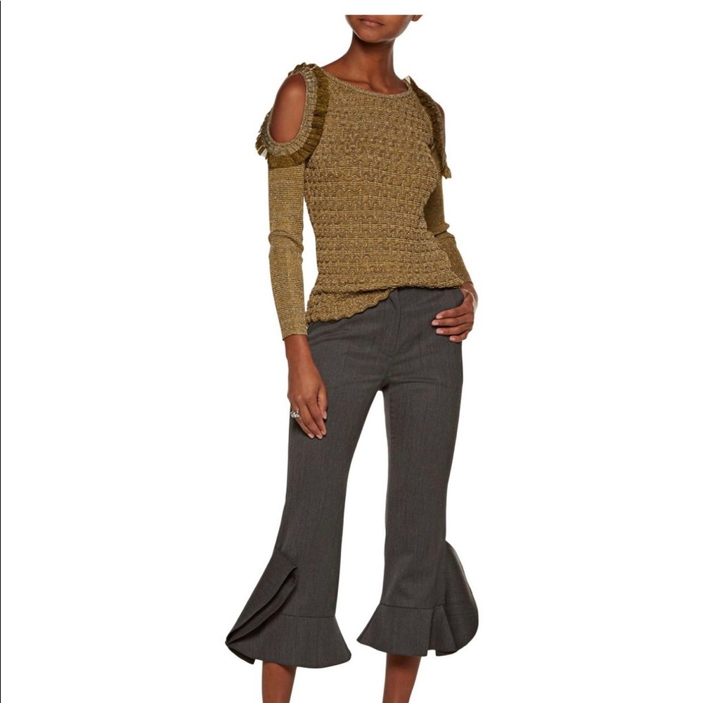 Kenzo Cold Shoulder Metallic Boucle Sweater - Picture 3 of 8